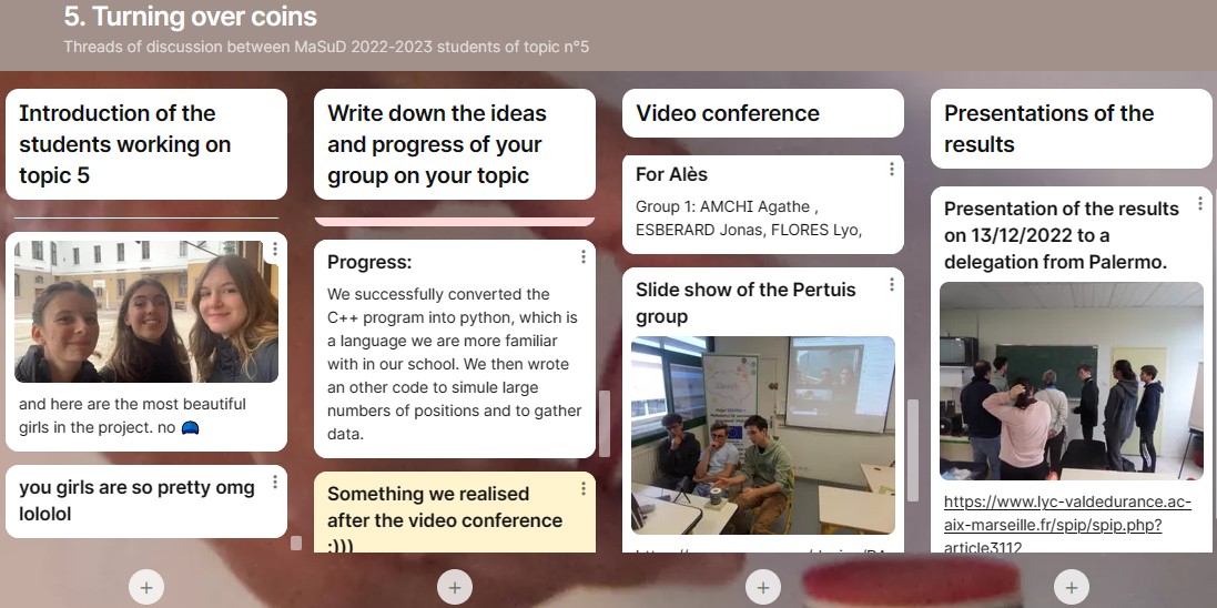 Padlet du sujet sur le retournement des jetons